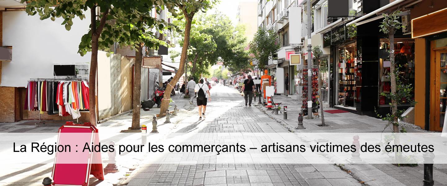 La rrégion : aide comemrçants